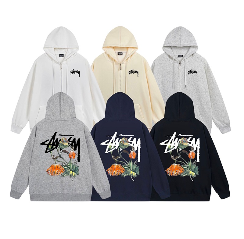 Stussy Floral Handstyle Full-Zip Hoodie