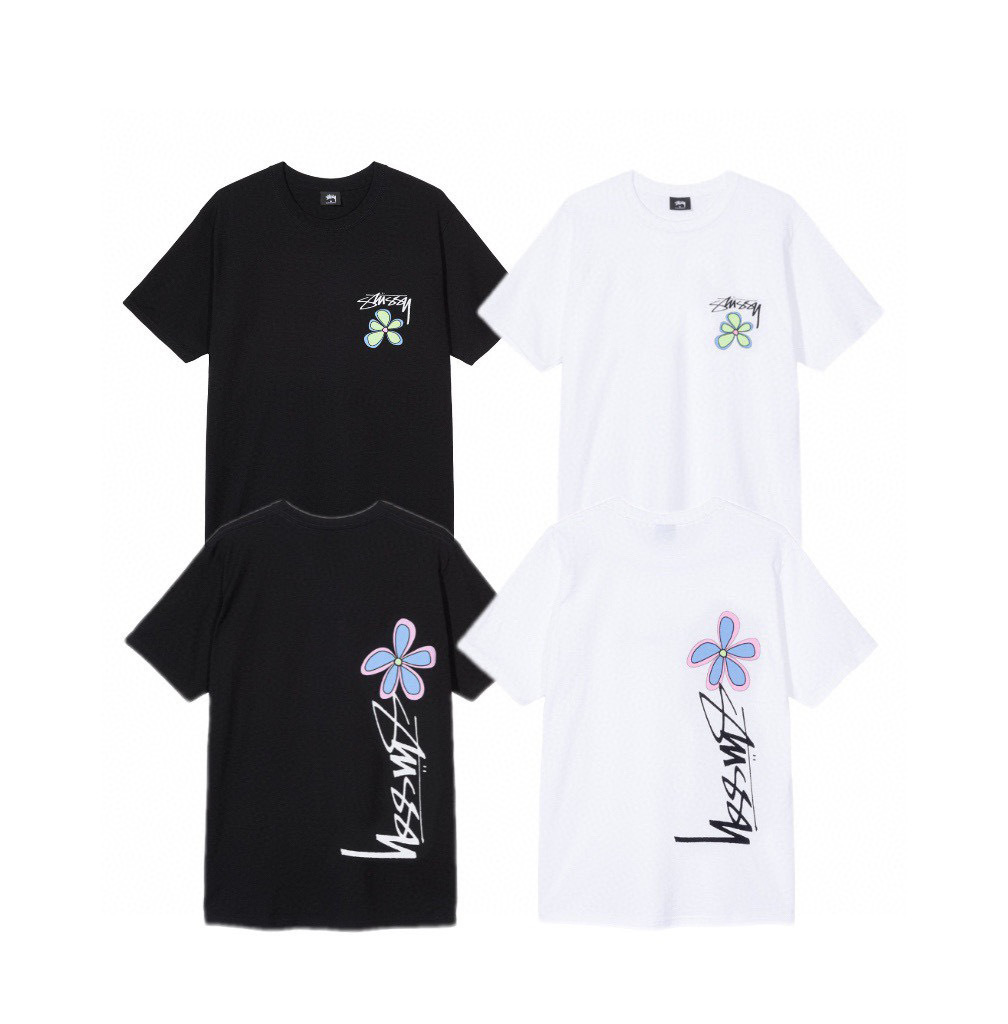 Stussy Floral Vine Side Print T-Shirt