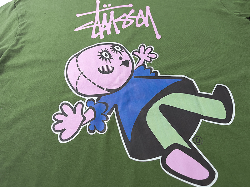 Stussy Flower Mascot Cartoon T-Shirt