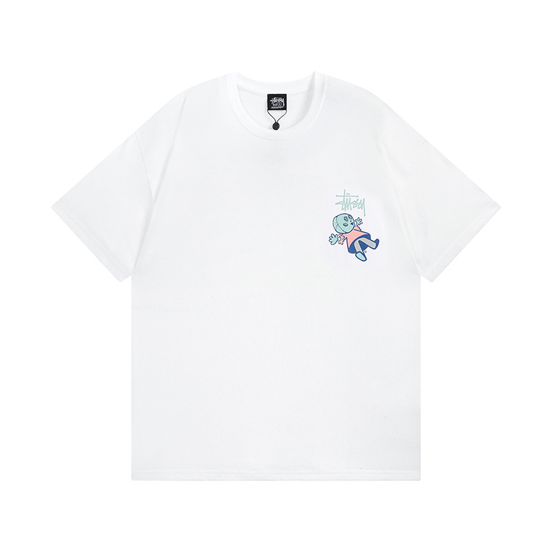 Stussy Flower Mascot Cartoon T-Shirt