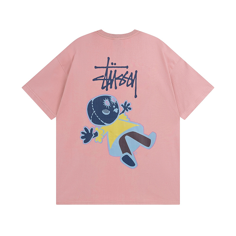 Stussy Flower Mascot Cartoon T-Shirt