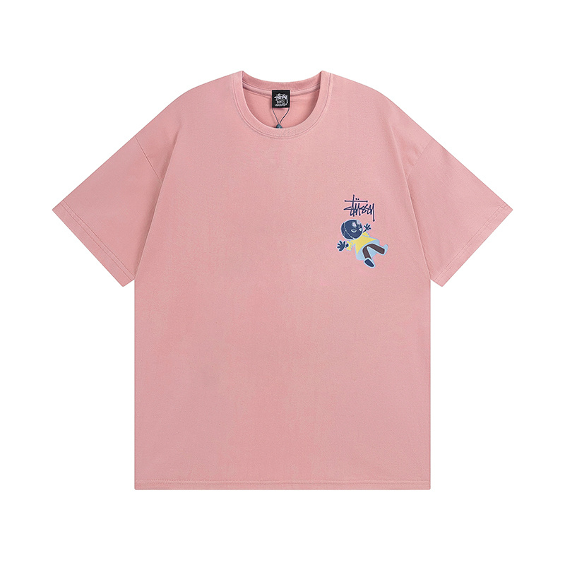 Stussy Flower Mascot Cartoon T-Shirt