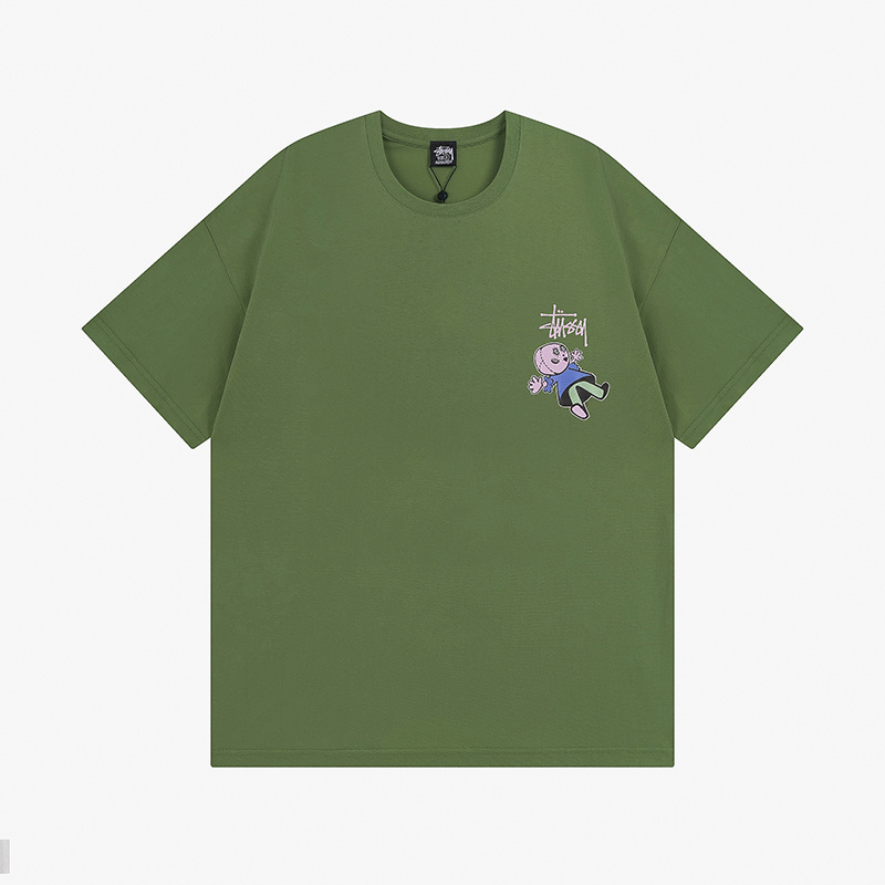 Stussy Flower Mascot Cartoon T-Shirt