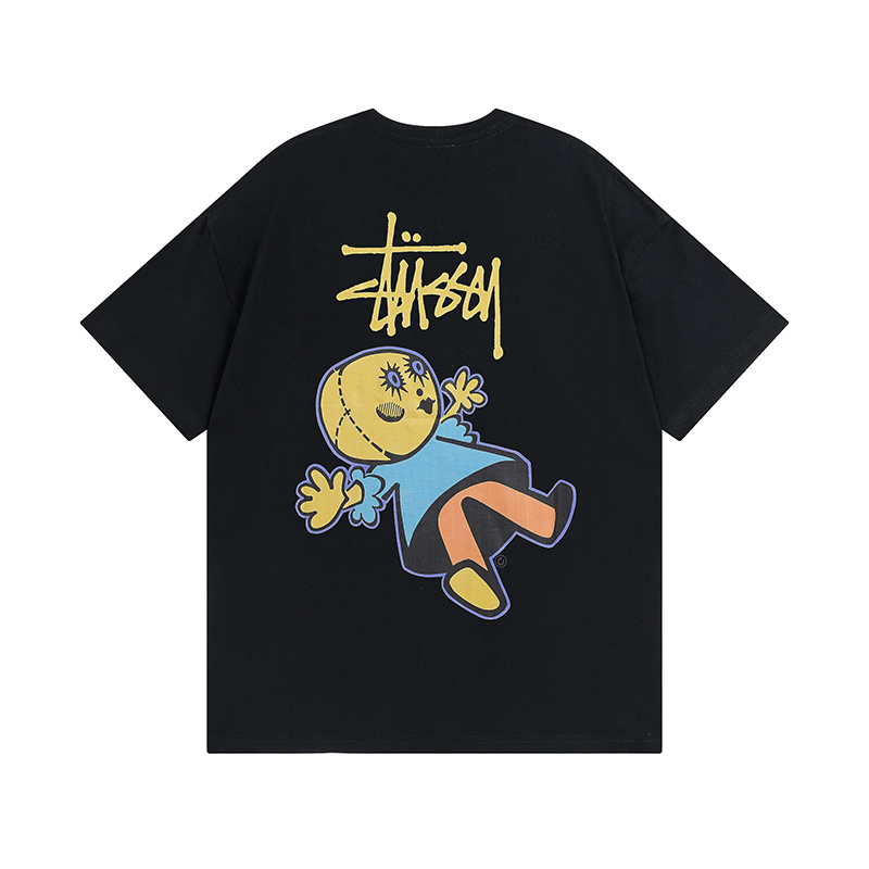 Stussy Flower Mascot Cartoon T-Shirt