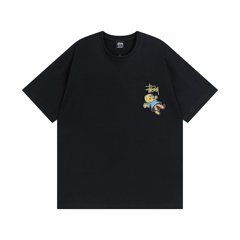 Stussy Flower Mascot Cartoon T-Shirt