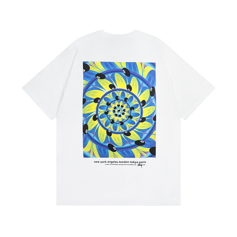 Stussy Geometric Blue Mosaic T-Shirt