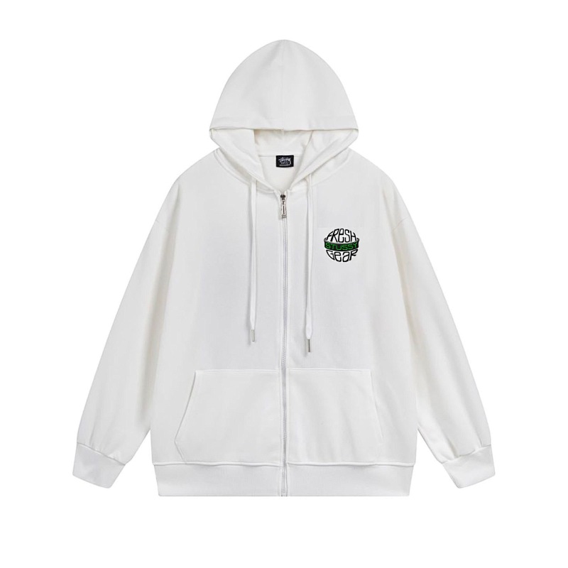 Stussy Globe Grid Emblem Full-Zip Hoodie