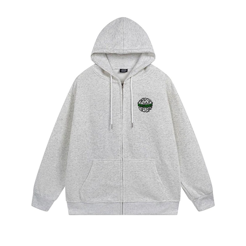 Stussy Globe Grid Emblem Full-Zip Hoodie
