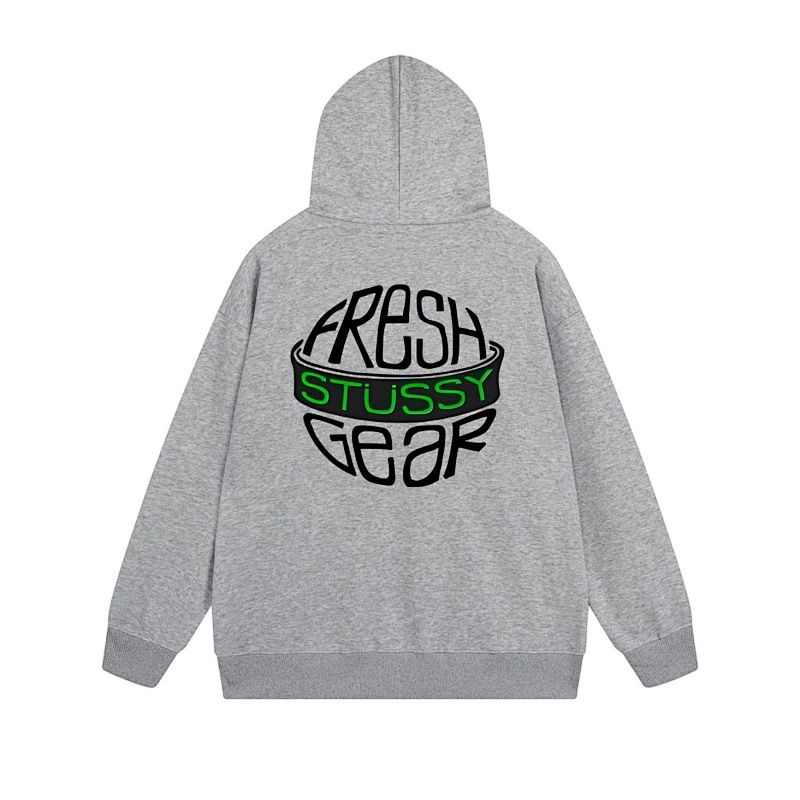 Stussy Globe Grid Emblem Full-Zip Hoodie