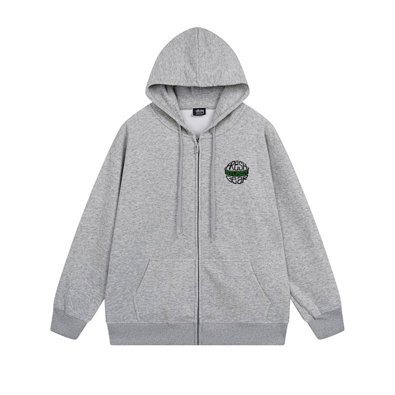 Stussy Globe Grid Emblem Full-Zip Hoodie