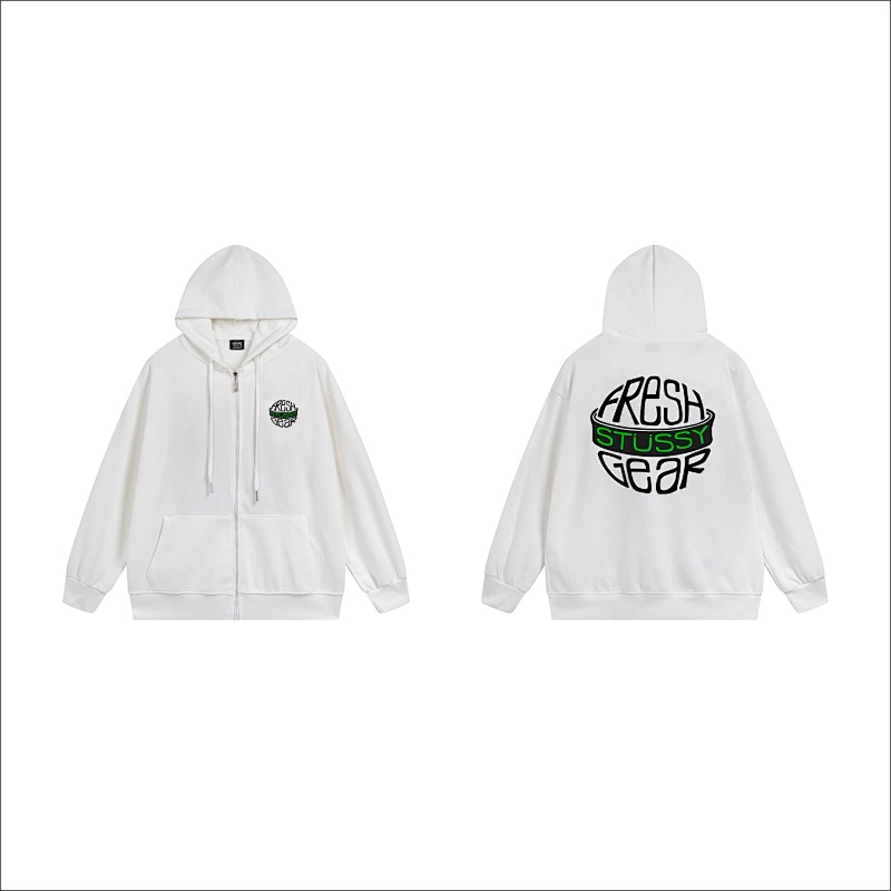 Stussy Globe Grid Emblem Full-Zip Hoodie
