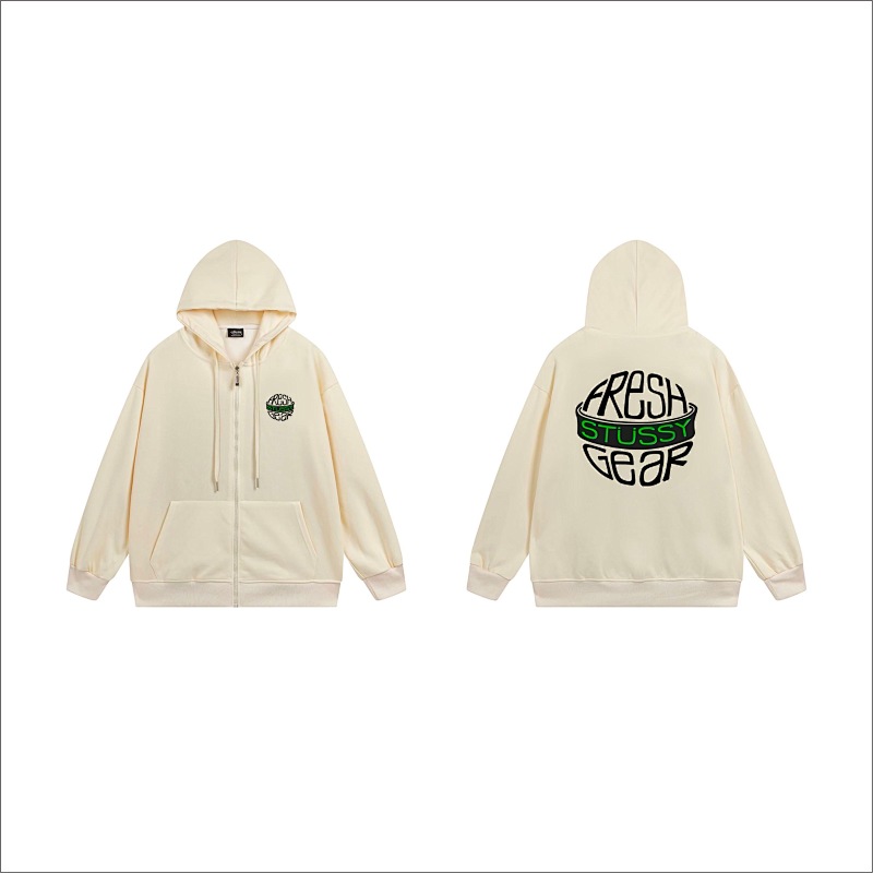 Stussy Globe Grid Emblem Full-Zip Hoodie