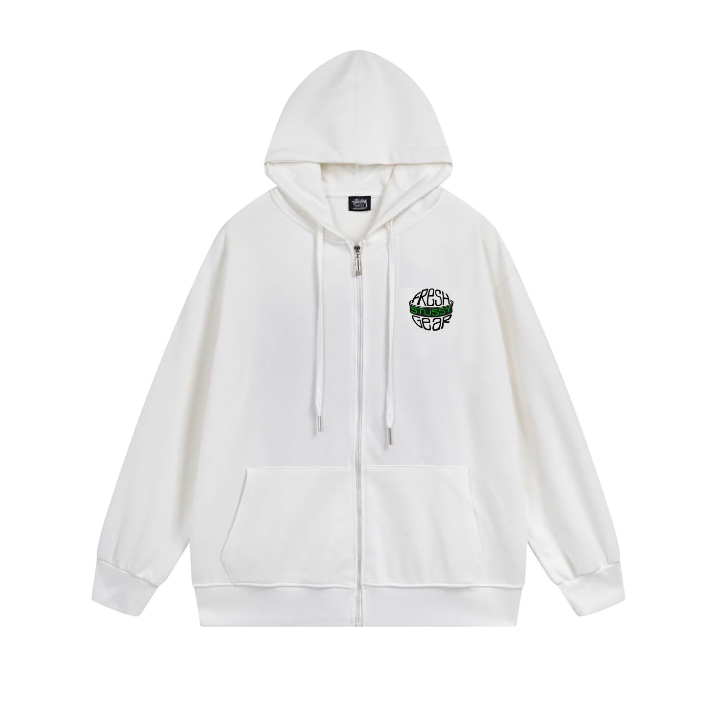 Stussy Globe Grid Emblem Full-Zip Hoodie