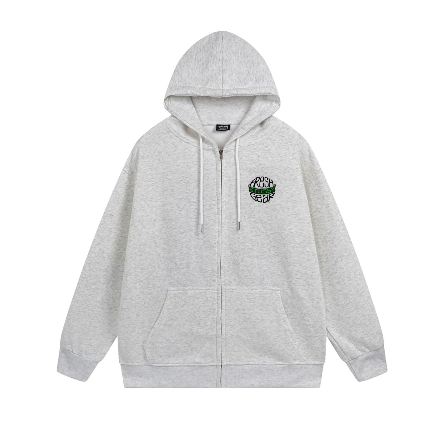 Stussy Globe Grid Emblem Full-Zip Hoodie