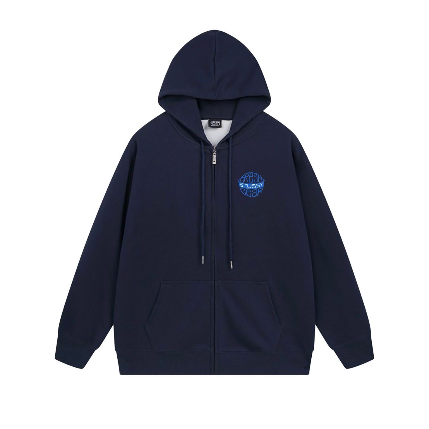 Stussy Globe Grid Emblem Full-Zip Hoodie