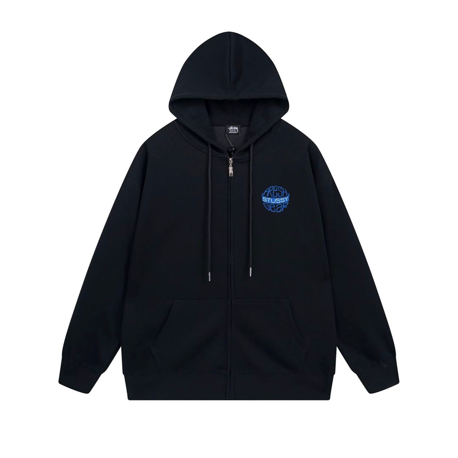 Stussy Globe Grid Emblem Full-Zip Hoodie