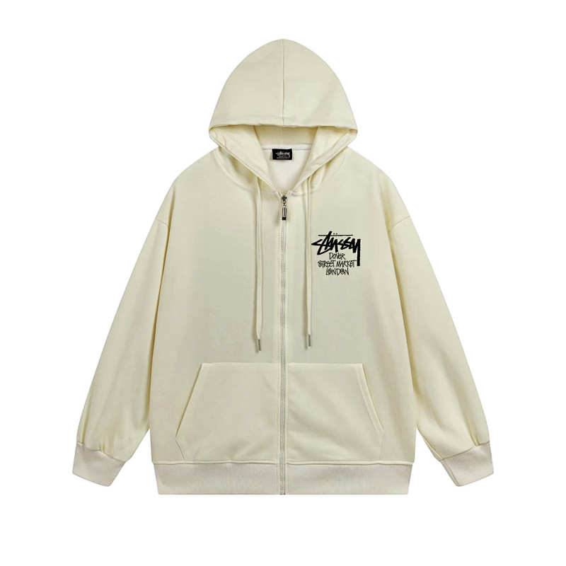 Stussy Grayscale Figure Collage Full-Zip Hoodie