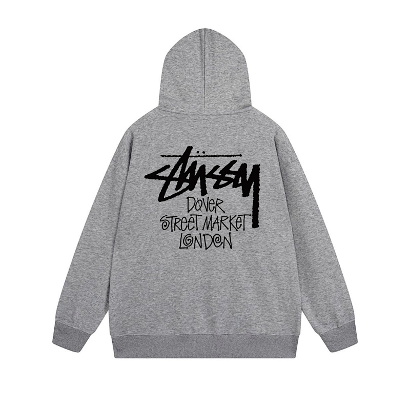 Stussy Grayscale Figure Collage Full-Zip Hoodie