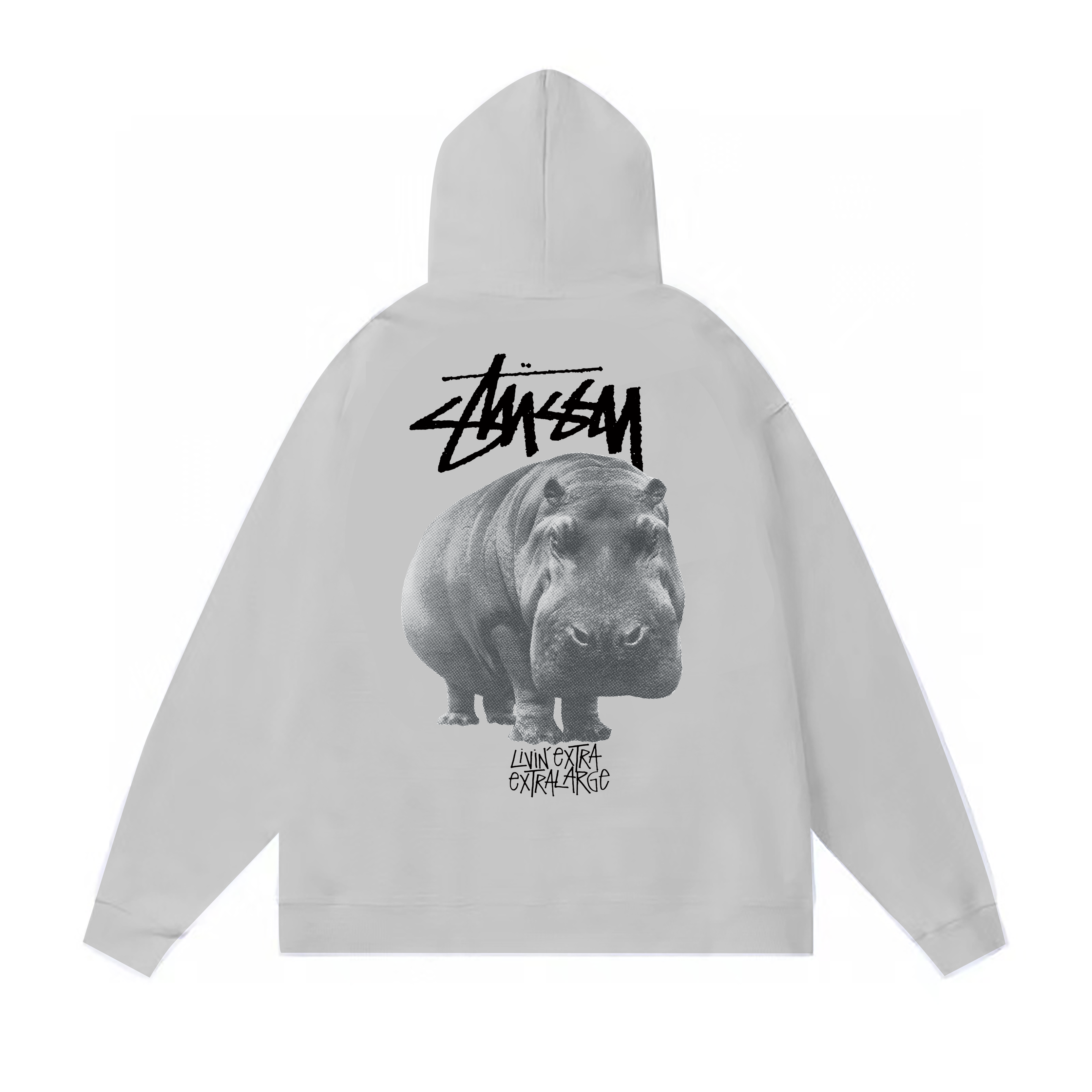 Stussy Grayscale Head Portrait Pullover Hoodie