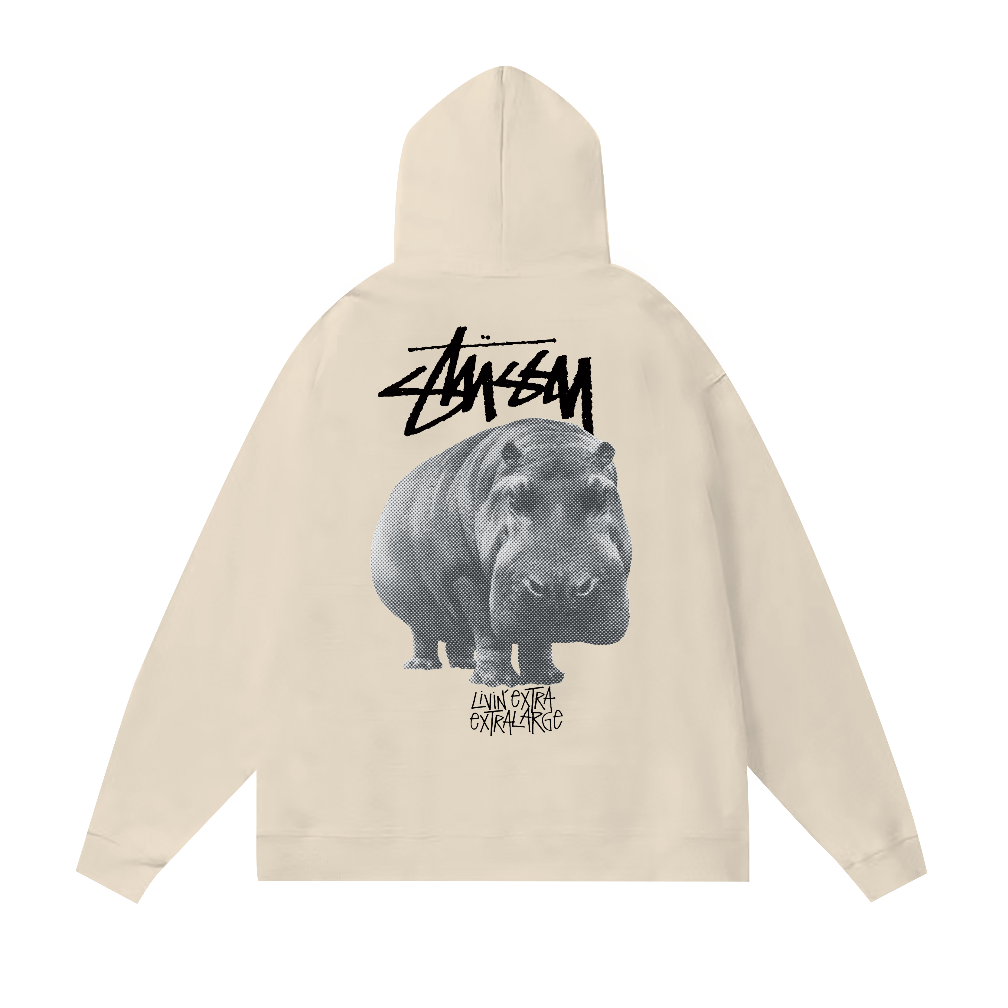 Stussy Grayscale Head Portrait Pullover Hoodie