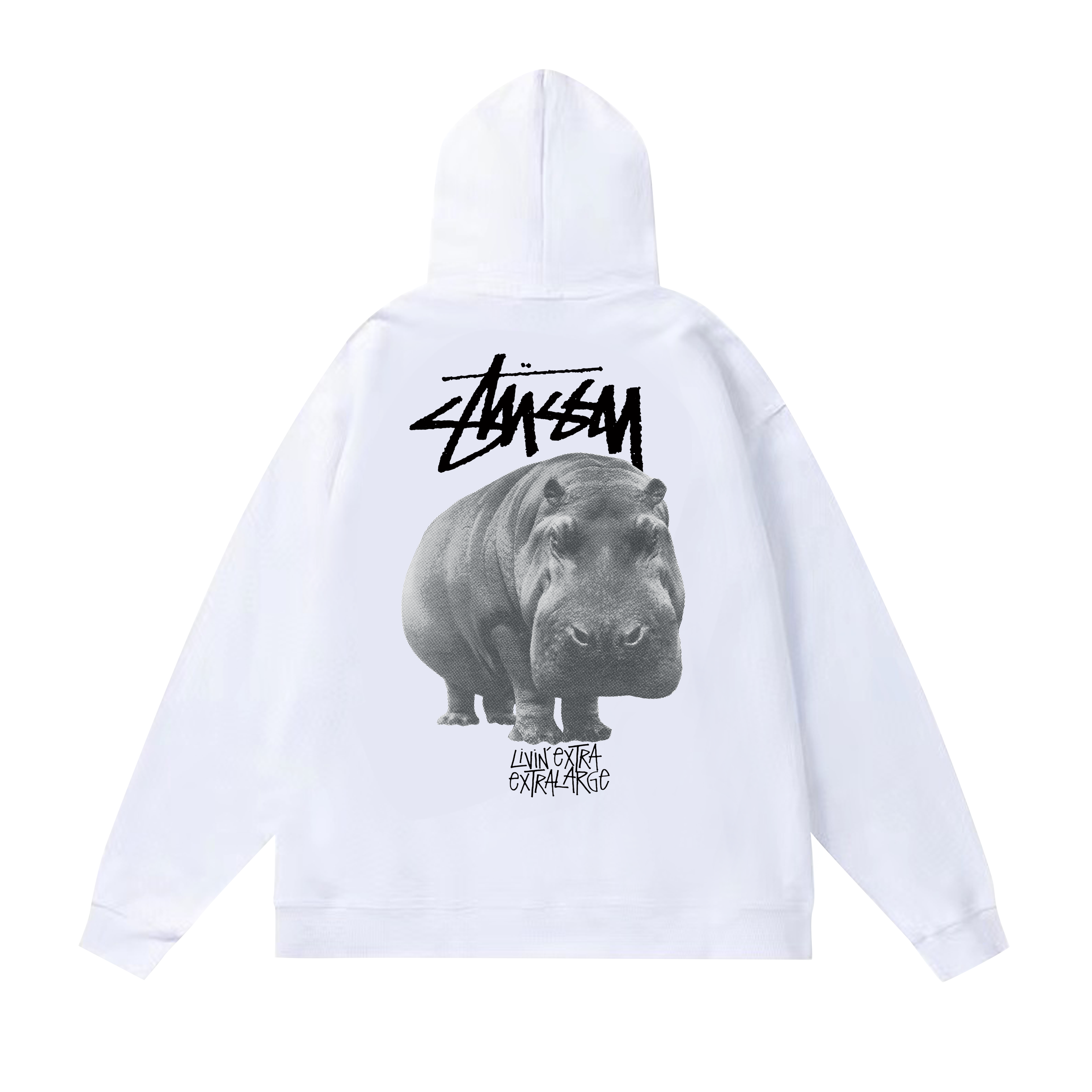 Stussy Grayscale Head Portrait Pullover Hoodie