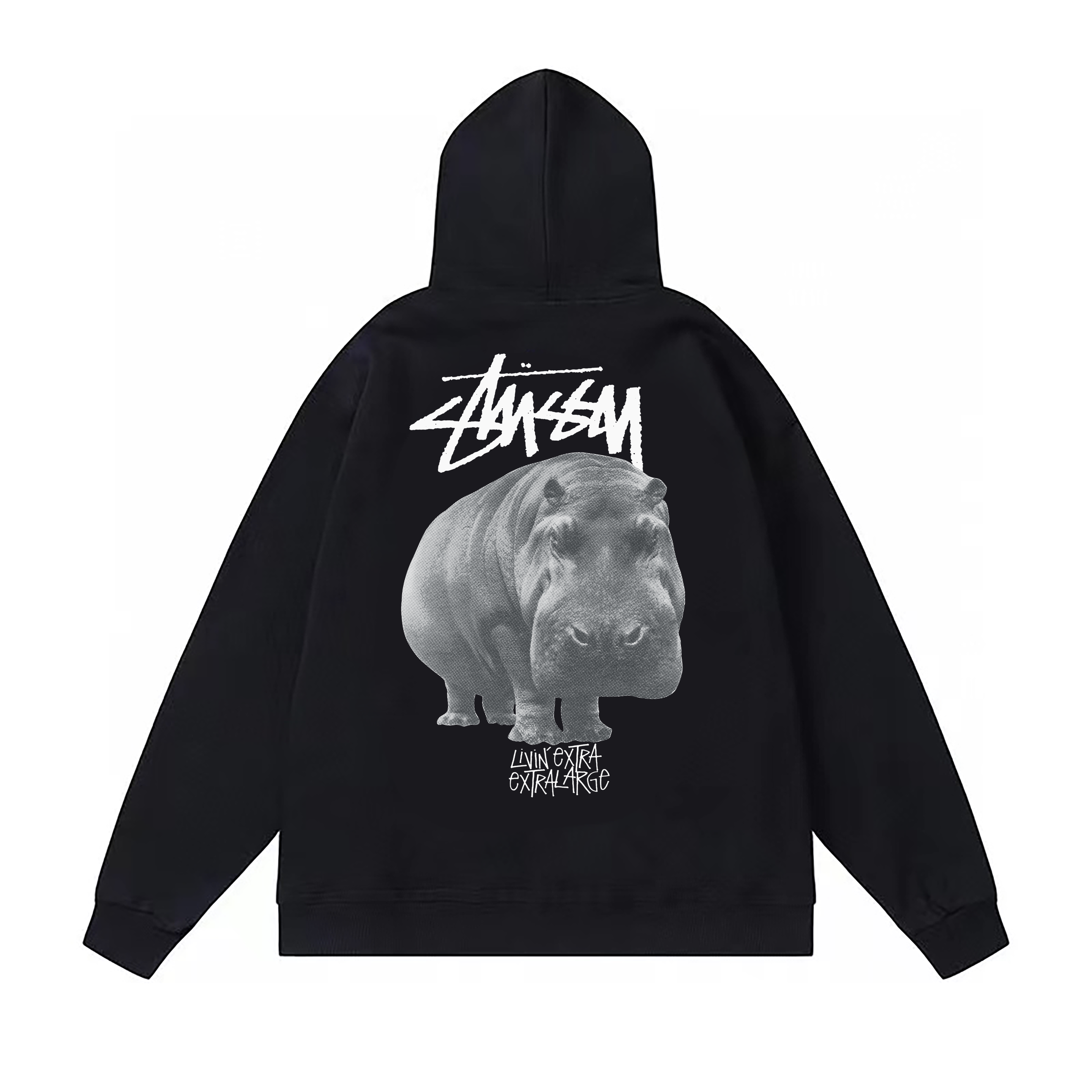 Stussy Grayscale Head Portrait Pullover Hoodie