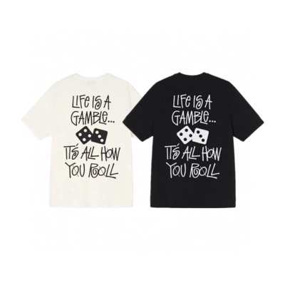 Stussy Life Is a Gamble Dice Typography T-Shirt 01