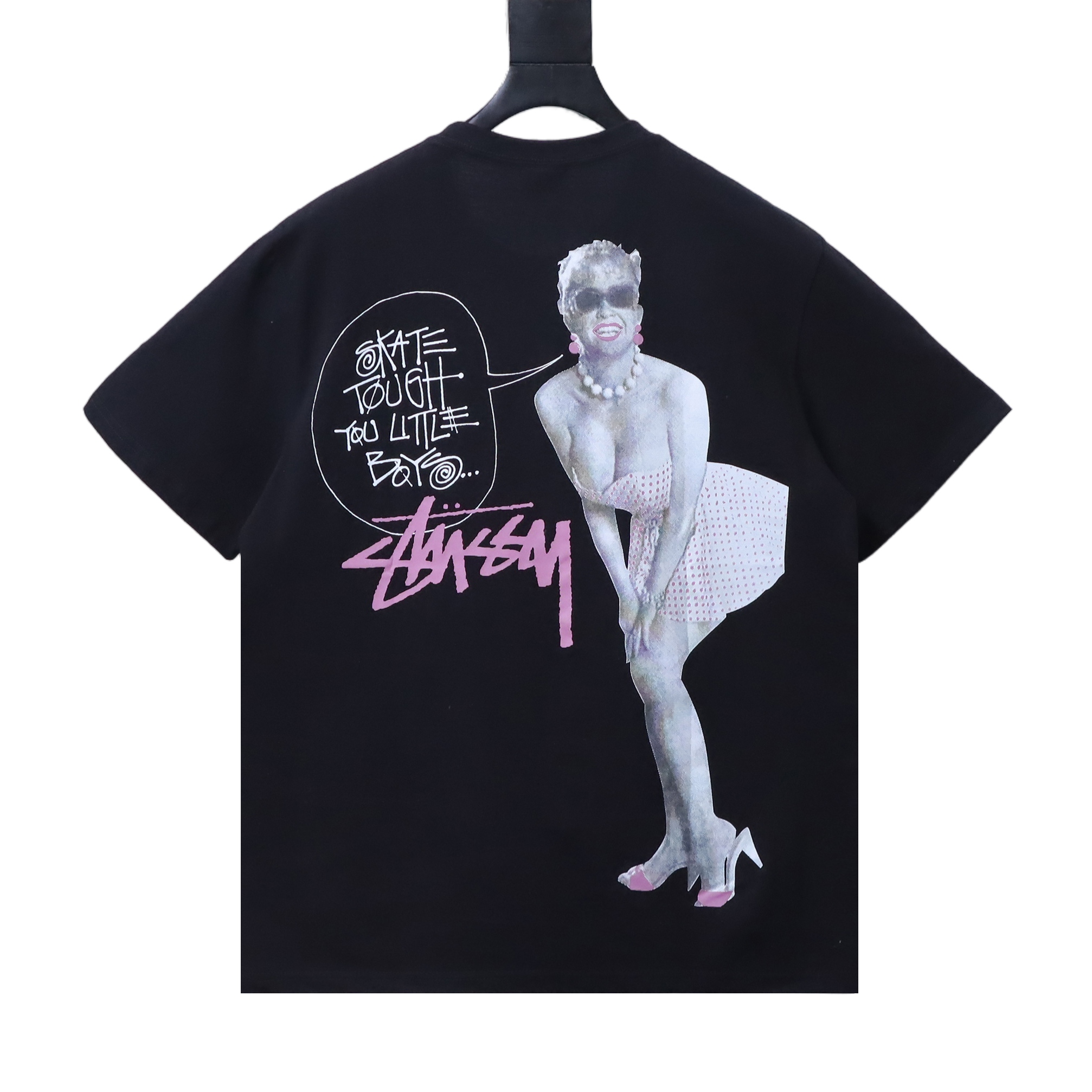 Stussy Marilyn Monroe Pink Logo T-Shirt