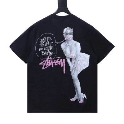 Stussy Marilyn Monroe Pink Logo T-Shirt 01