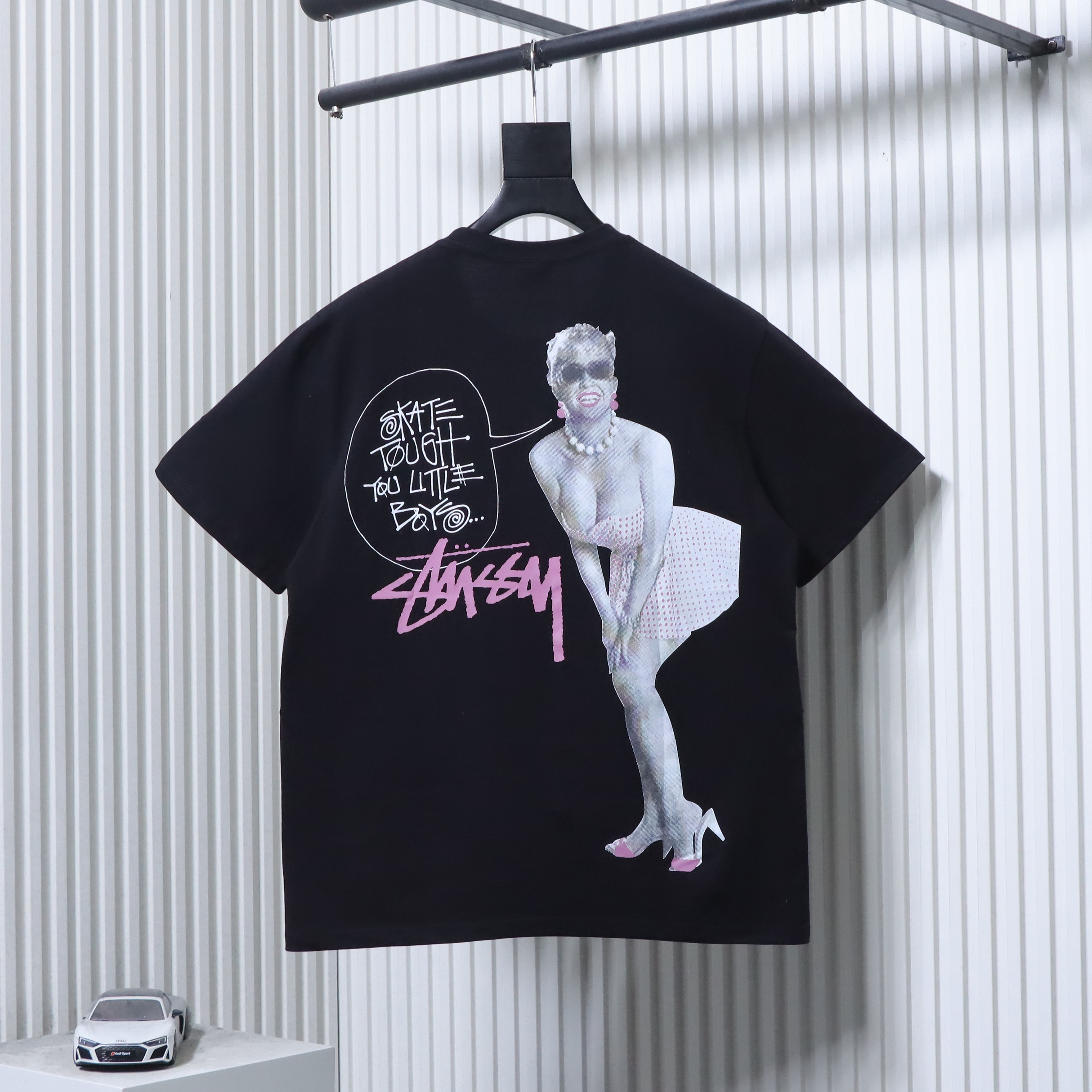 Stussy Marilyn Monroe Pink Logo T-Shirt