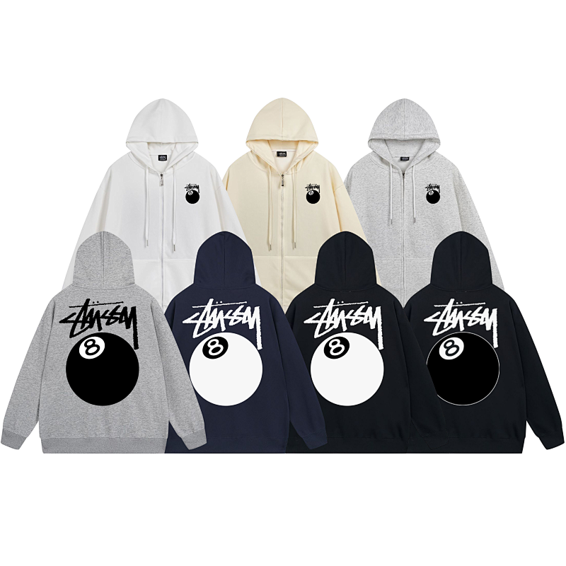 Stussy Monochrome Angel Crest Full-Zip Hoodie