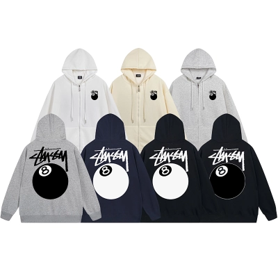 Stussy Monochrome Angel Crest Full-Zip Hoodie 01