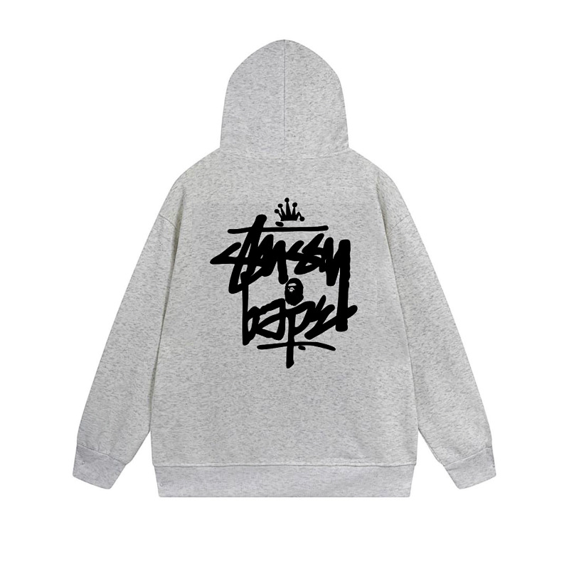 Stussy Monochrome Crown Handstyle Full-Zip Hoodie