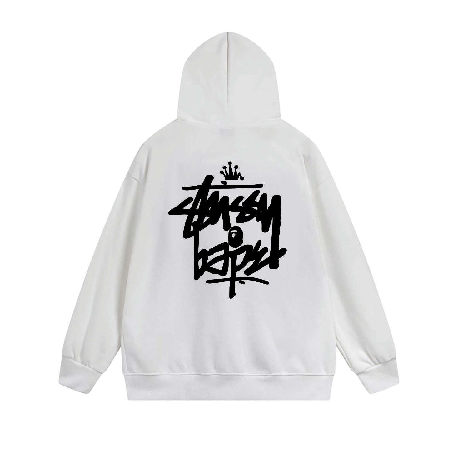 Stussy Monochrome Crown Handstyle Full-Zip Hoodie