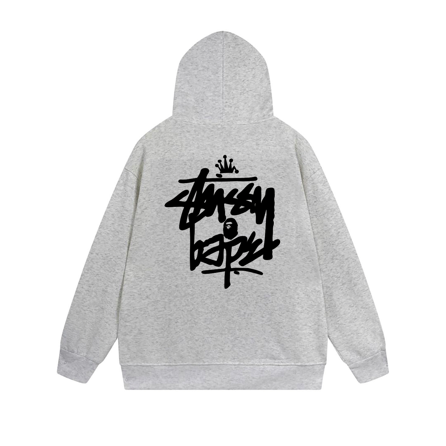 Stussy Monochrome Crown Handstyle Full-Zip Hoodie