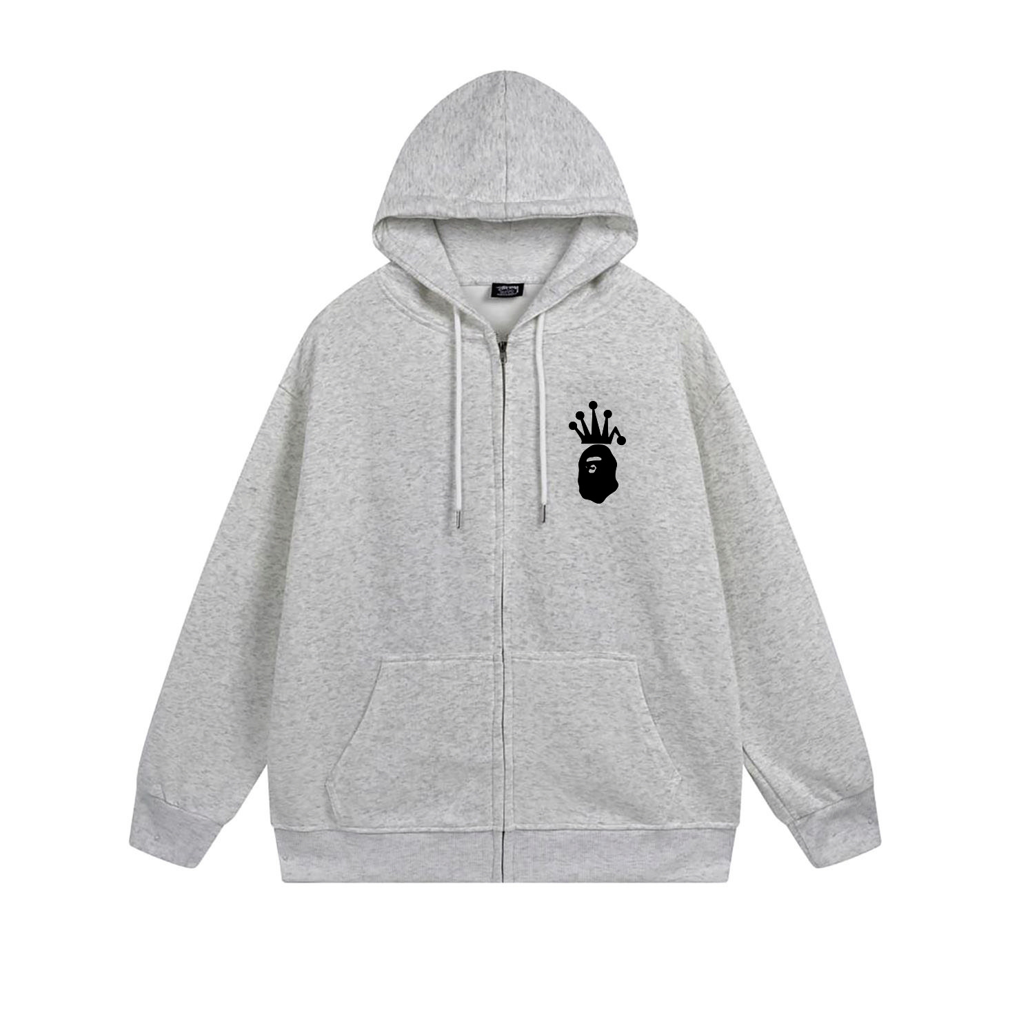 Stussy Monochrome Crown Handstyle Full-Zip Hoodie