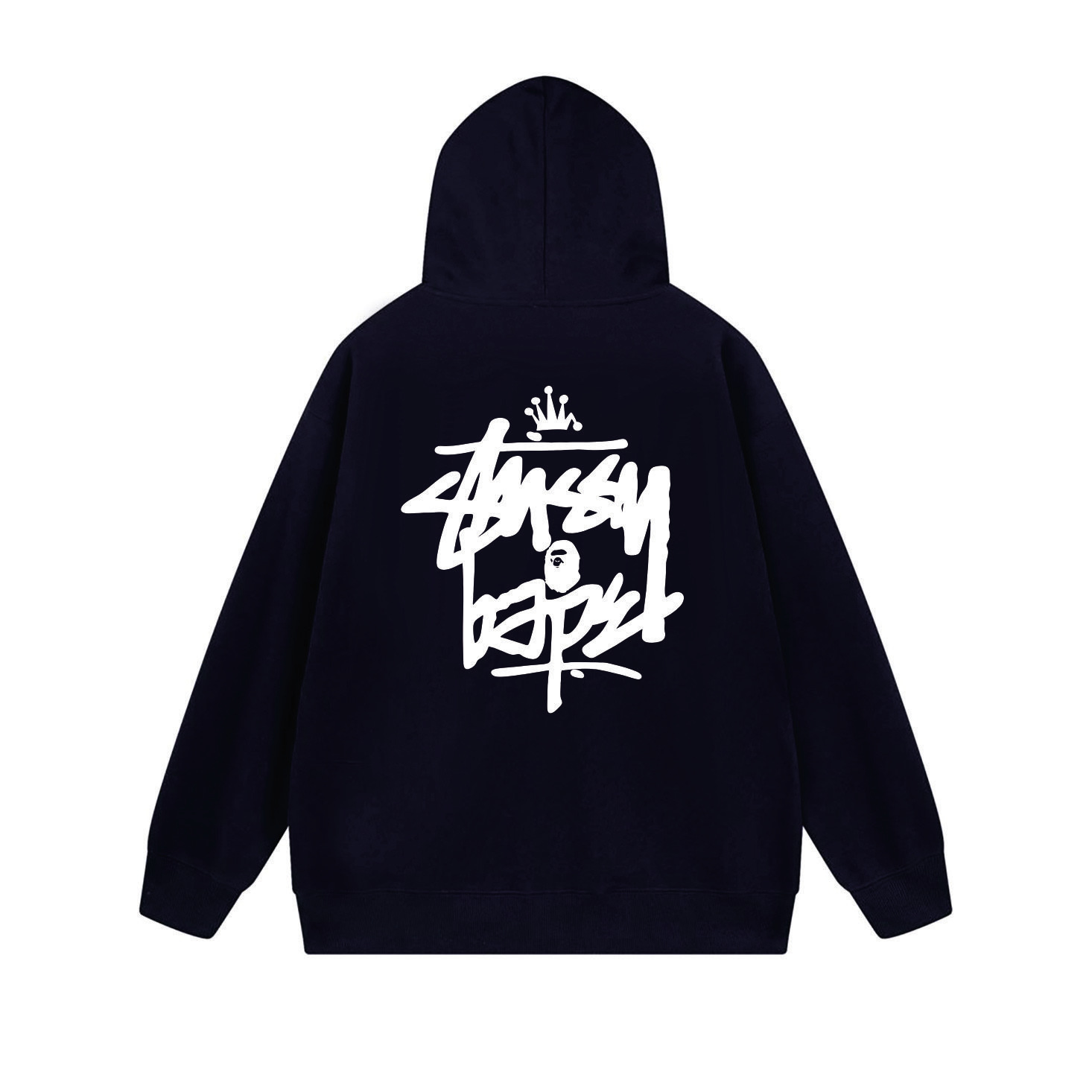 Stussy Monochrome Crown Handstyle Full-Zip Hoodie