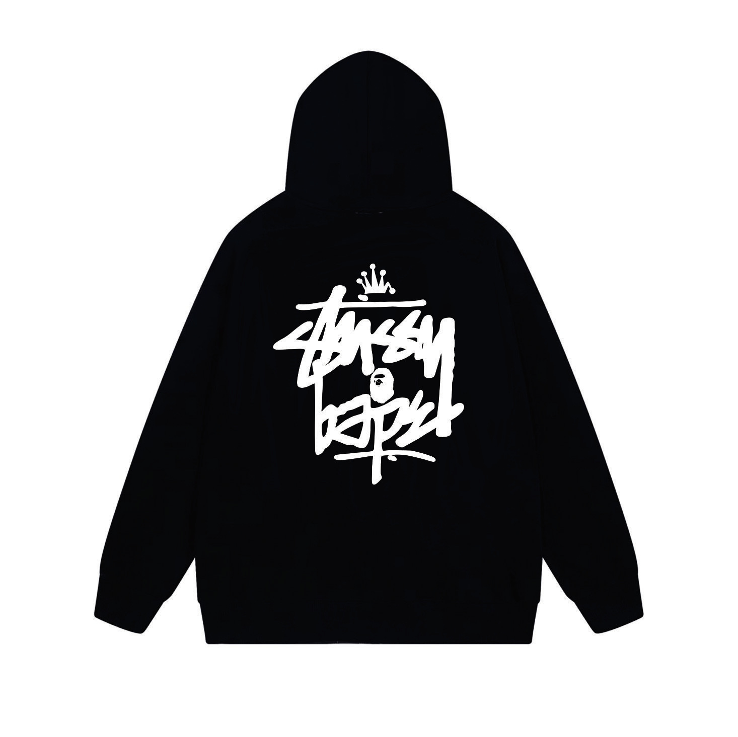 Stussy Monochrome Crown Handstyle Full-Zip Hoodie
