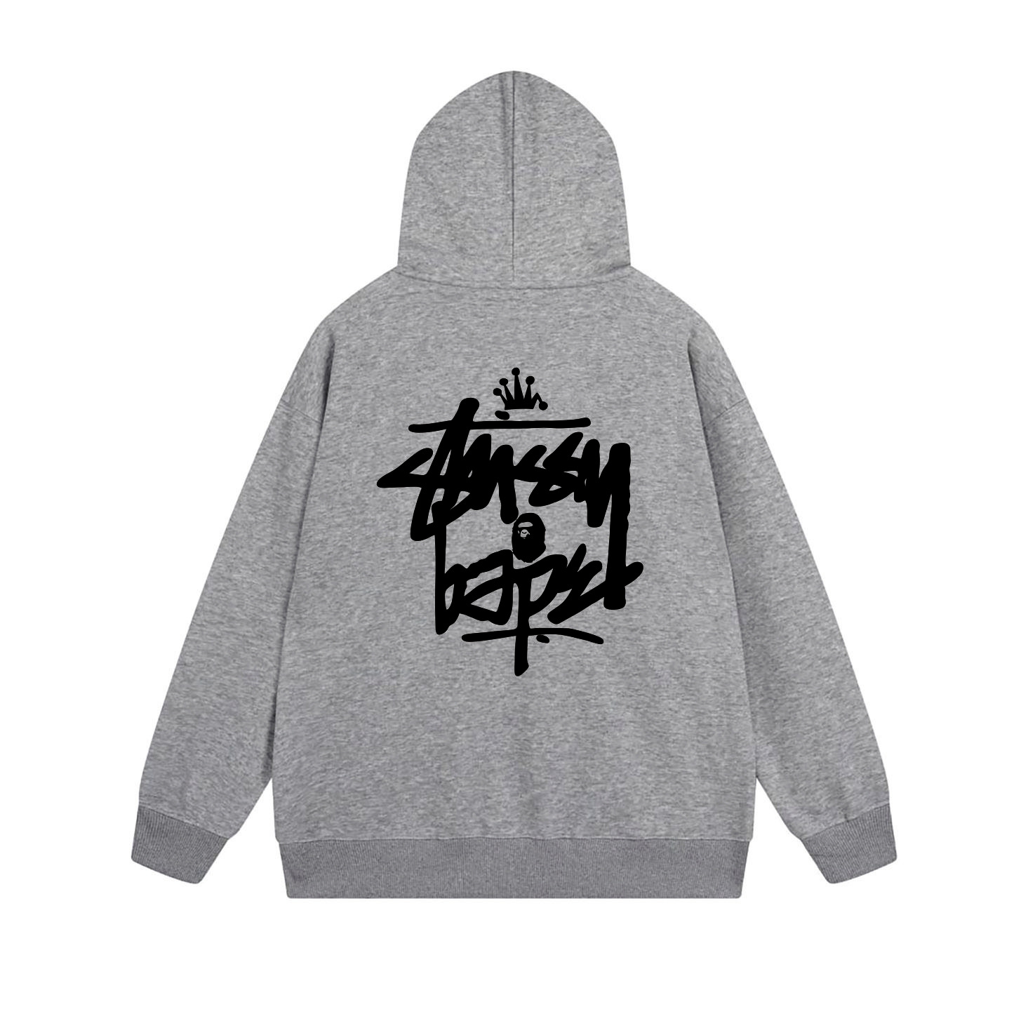 Stussy Monochrome Crown Handstyle Full-Zip Hoodie