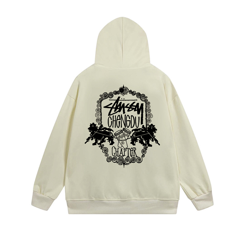 Stussy Monochrome Face Poster Full-Zip Hoodie