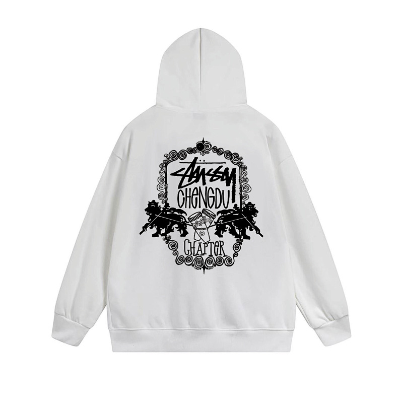 Stussy Monochrome Face Poster Full-Zip Hoodie