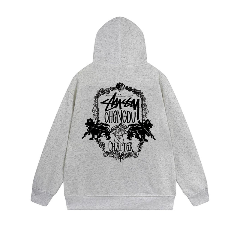 Stussy Monochrome Face Poster Full-Zip Hoodie