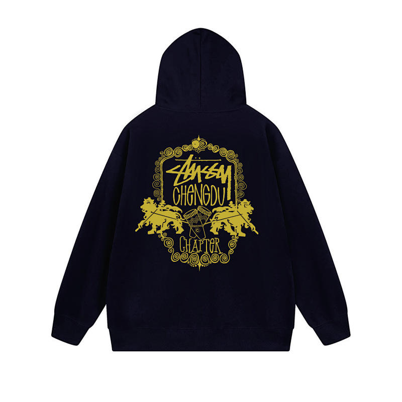 Stussy Monochrome Face Poster Full-Zip Hoodie