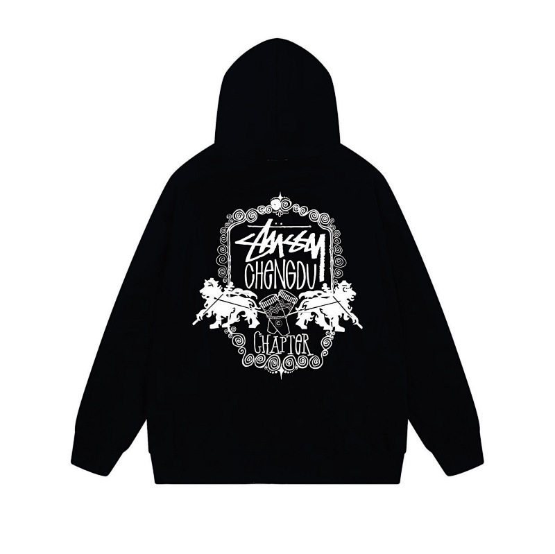 Stussy Monochrome Face Poster Full-Zip Hoodie