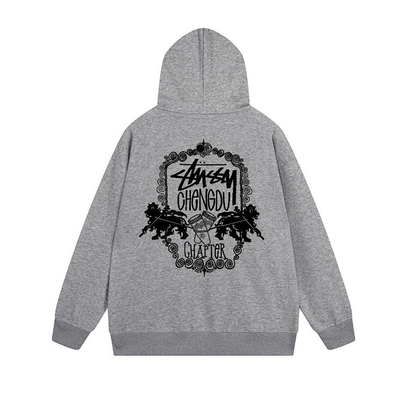 Stussy Monochrome Face Poster Full-Zip Hoodie
