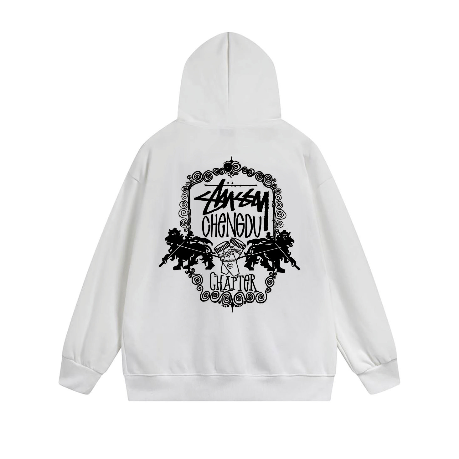 Stussy Monochrome Face Poster Full-Zip Hoodie