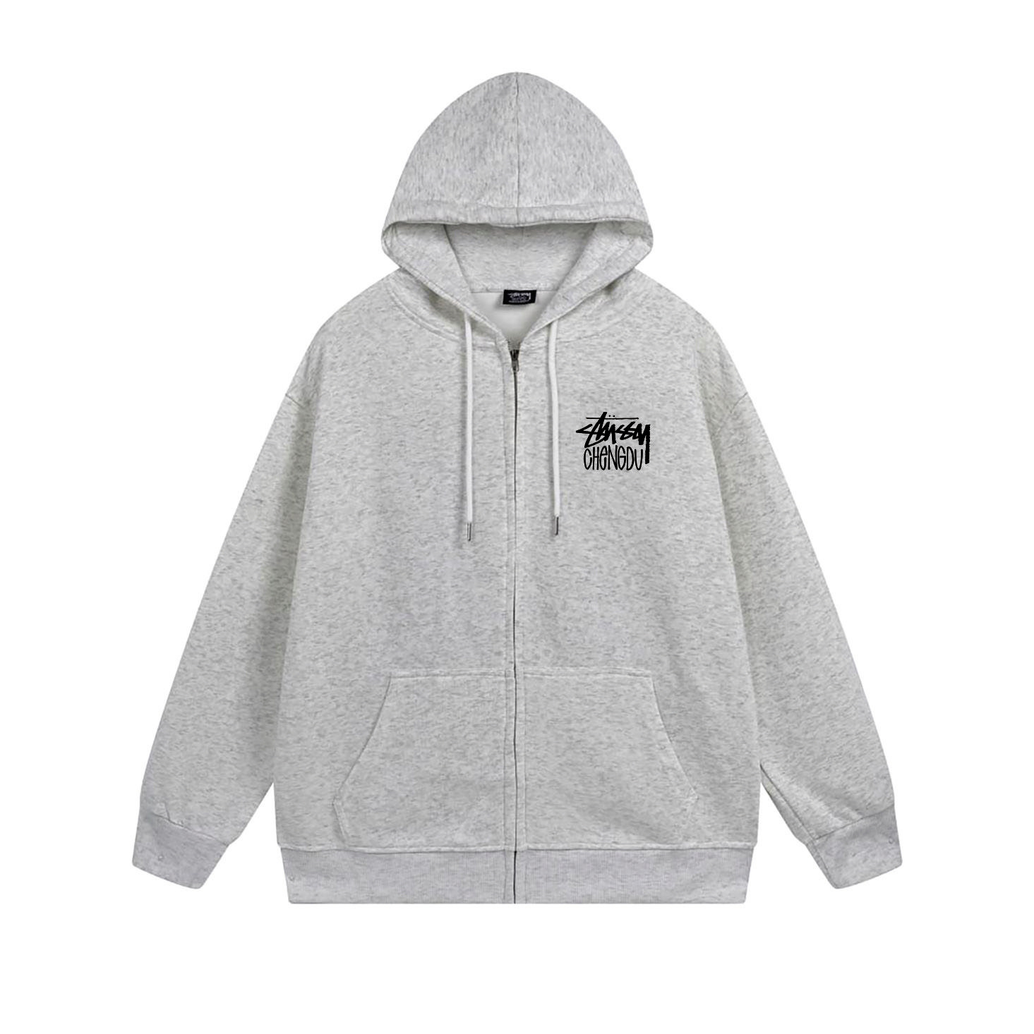 Stussy Monochrome Face Poster Full-Zip Hoodie