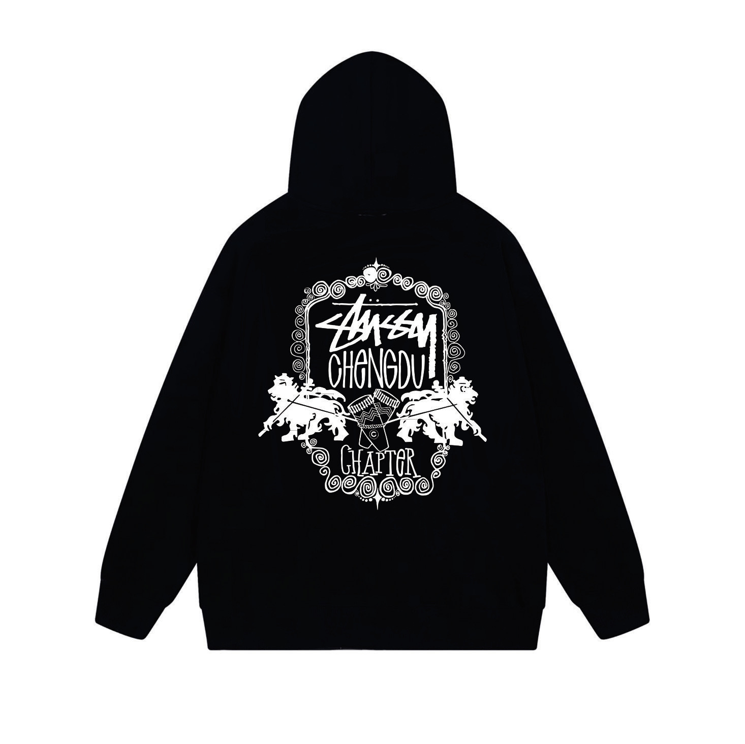 Stussy Monochrome Face Poster Full-Zip Hoodie