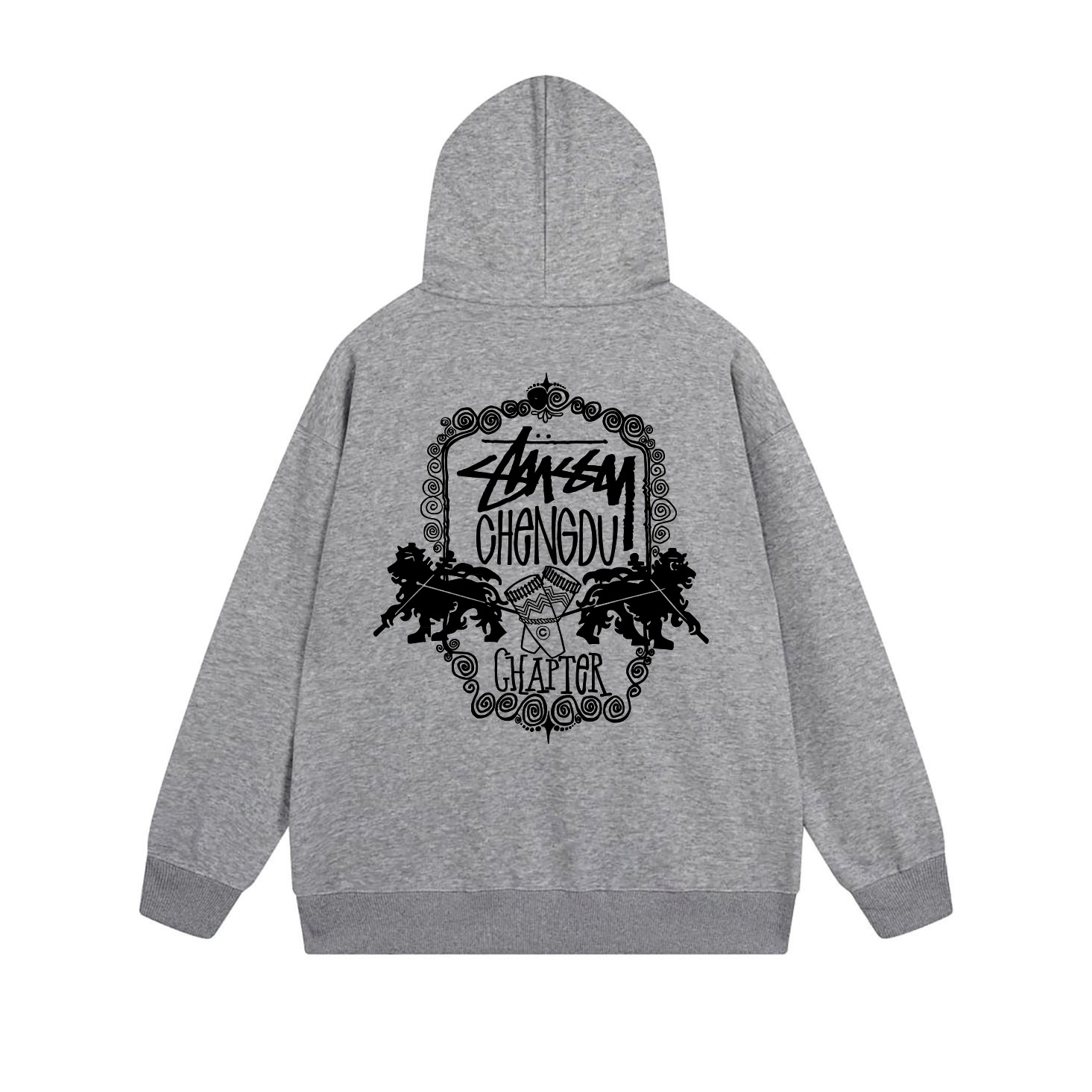Stussy Monochrome Face Poster Full-Zip Hoodie