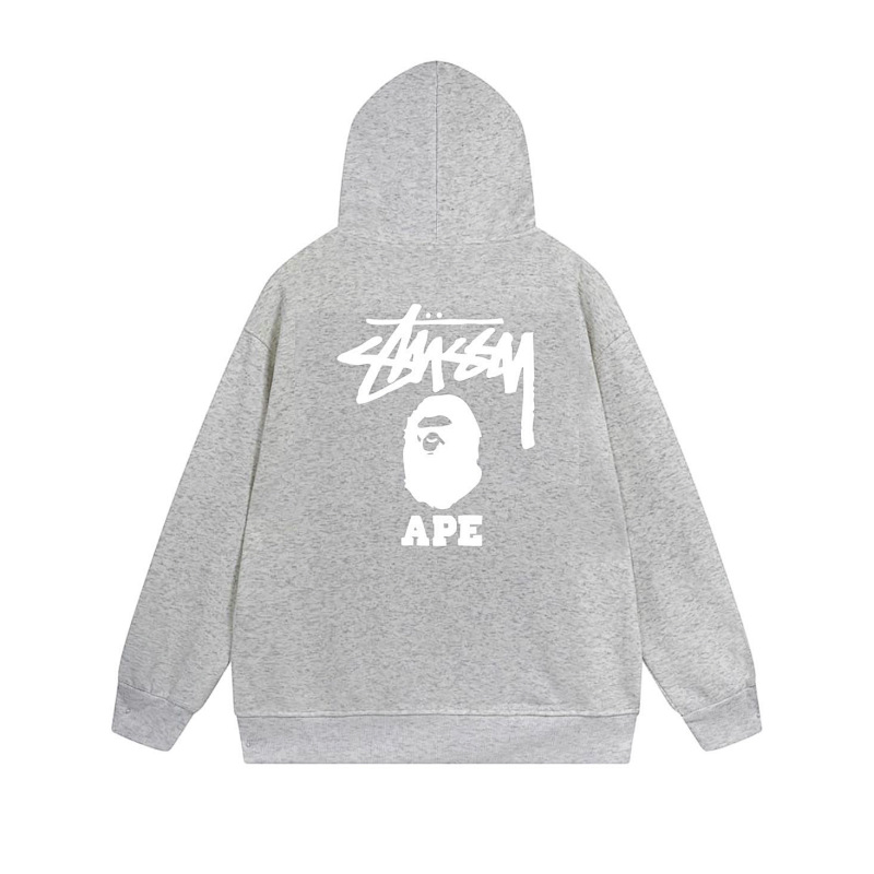 Stussy Monochrome Figure Logo Full-Zip Hoodie